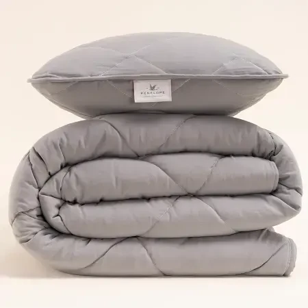 Microfiber Kumaş Tek Kişilik Gri Yastık Yorgan Seti - Colors in Comfort - 2