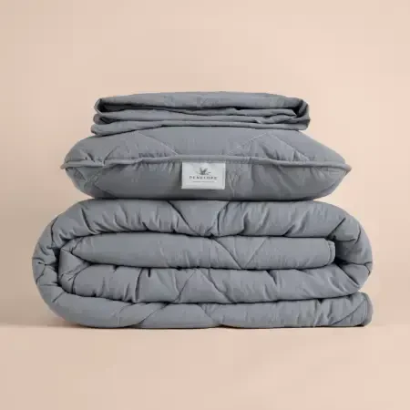 Microfiber Kumaş Tek Kişilik Gri Yastık Yorgan Seti - Colors in Comfort - 1