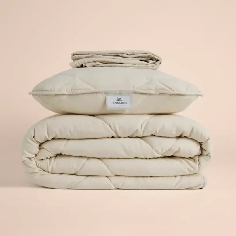 Microfiber Kumaş Tek Kişilik Krem Yastık Yorgan Seti - Colors in Comfort - Penelope