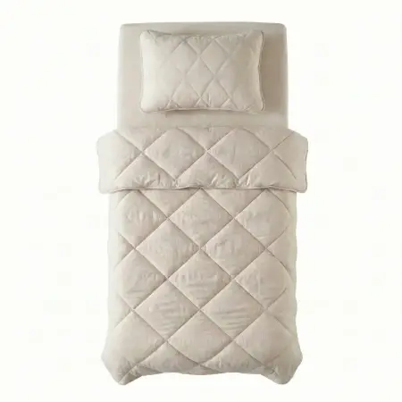 Microfiber Kumaş Tek Kişilik Krem Yastık Yorgan Seti - Colors in Comfort - Penelope (1)