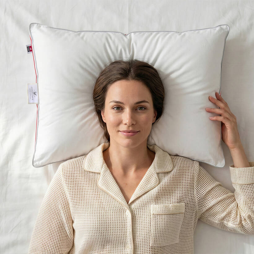 Isı Dengeleyici %100 Kaz Tüyü Dolgulu Çift Taraflı Yastık - Thermy Serisi - Penelope