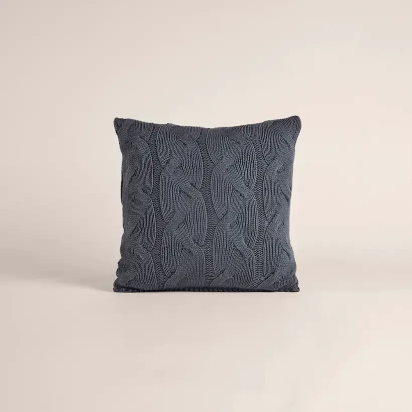 Triko Kırlent Kılıfı Füme 45x45 cm - Cabella Serisi - Penelope