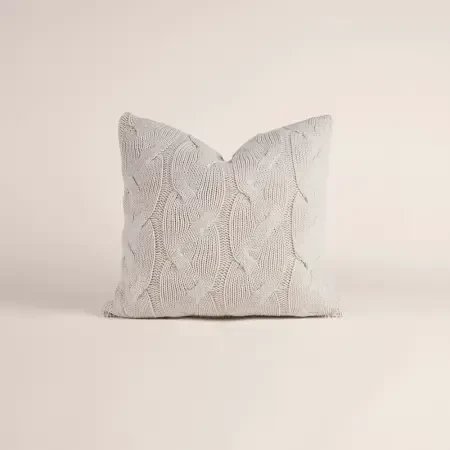 Triko Kırlent Kılıfı Krem 45x45 cm - Cabella Serisi - 3