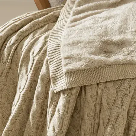 Triko Tv Battaniyesi Throw Bej Koltuk Şalı 130x170 cm - Lofy Wellsoft Serisi - 3