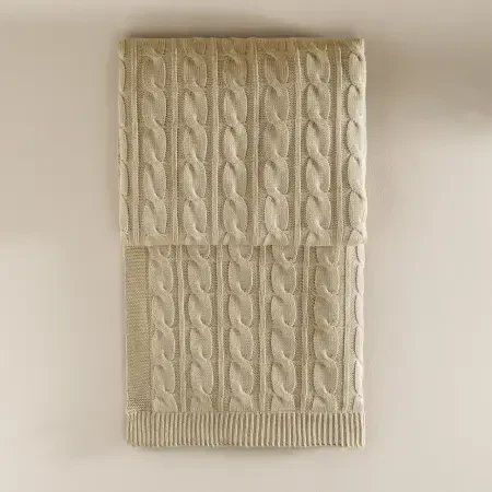 Triko Tv Battaniyesi Throw Bej Koltuk Şalı 130x170 cm - Lofy Wellsoft Serisi - 1