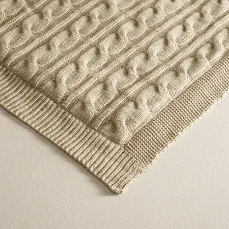 Triko Tv Battaniyesi Throw Bej Koltuk Şalı 130x170 cm - Lofy Wellsoft Serisi - PENELOPE