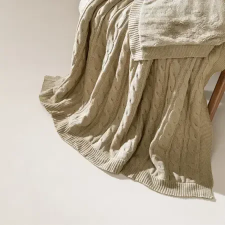 Triko Tv Battaniyesi Throw Bej Koltuk Şalı 130x170 cm - Lofy Wellsoft Serisi - 4