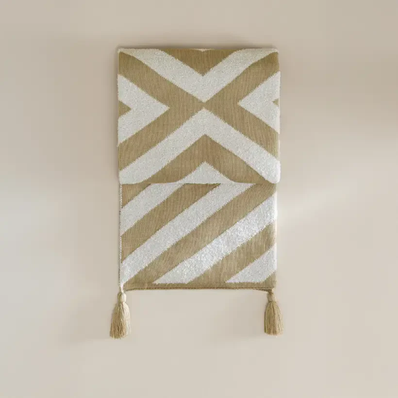 Triko Tv Battaniyesi Throw Bej-Krem Koltuk Şalı 200x220 cm - Luma Serisi - PENELOPE