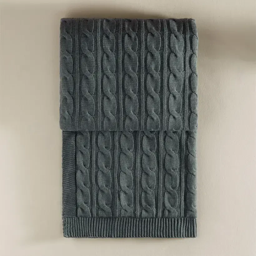 Triko Tv Battaniyesi Throw Füme Koltuk Şalı 130x170 cm - Lofy Wellsoft Serisi - PENELOPE