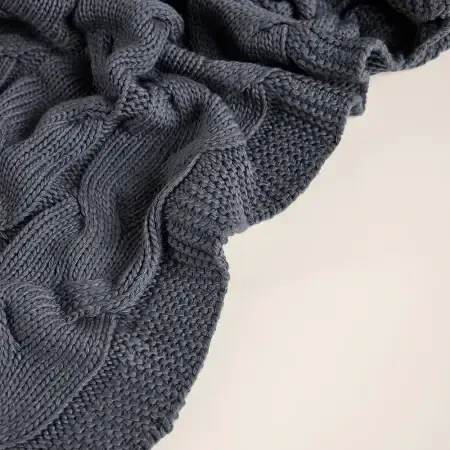 Triko Tv Battaniyesi Throw Füme Koltuk Şalı 90x200 cm - Cabella Serisi - PENELOPE (1)