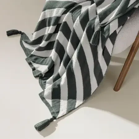 Triko Tv Battaniyesi Throw Füme-Krem Koltuk Şalı 130x170 cm - Luma Serisi - 3