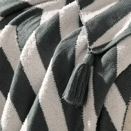 Triko Tv Battaniyesi Throw Füme-Krem Koltuk Şalı 130x170 cm - Luma Serisi - 4