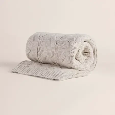 Triko Tv Battaniyesi Throw Krem Koltuk Şalı 90x200 cm - Cabella Serisi - 1