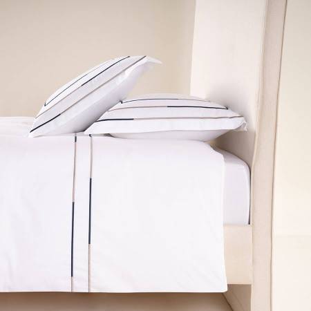 %100 Pamuk Saten Nevresim Seti 240x220 cm Beyaz - Trio Serisi - 1