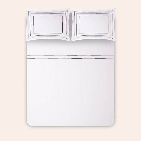 %100 Pamuk Saten Nevresim Seti 260x240 cm Beyaz - Trio Serisi - 4