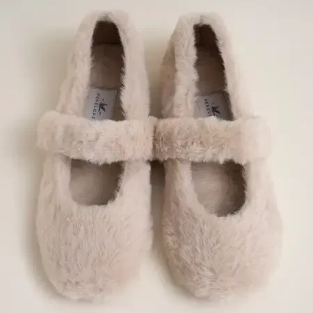 Tüylü Ev Babeti Krem 36 Numara - Cozy Serisi - Penelope (1)