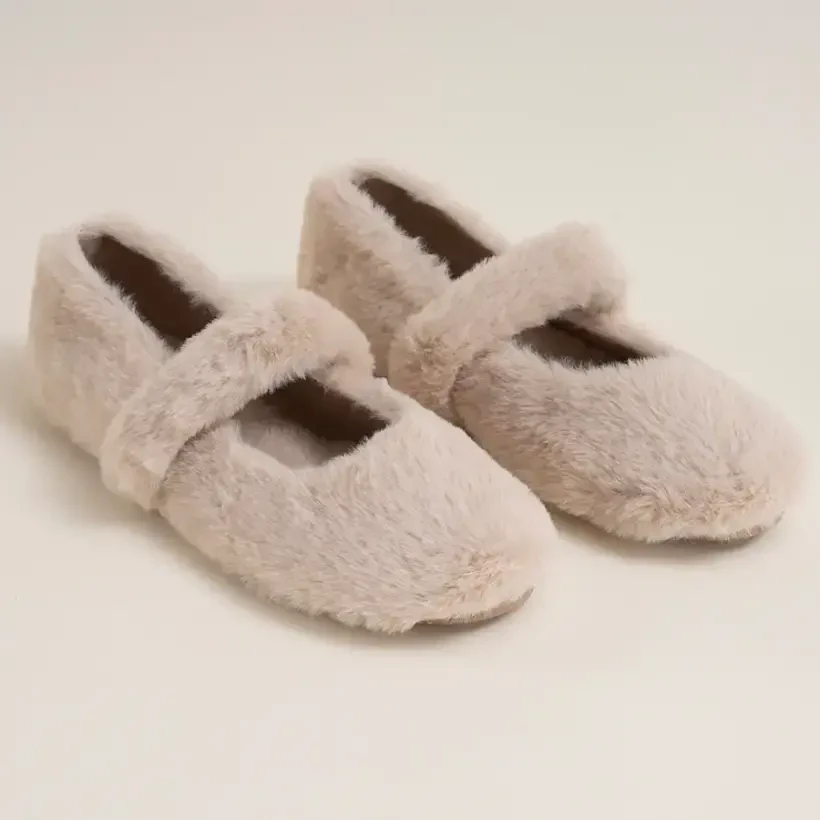 Tüylü Ev Babeti Krem 37 Numara - Cozy Serisi - Penelope