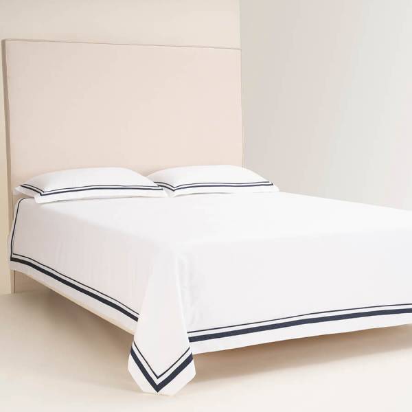 %100 Pamuk Saten Nevresim Seti 240x260 cm Lacivert - Vanessa Serisi - 