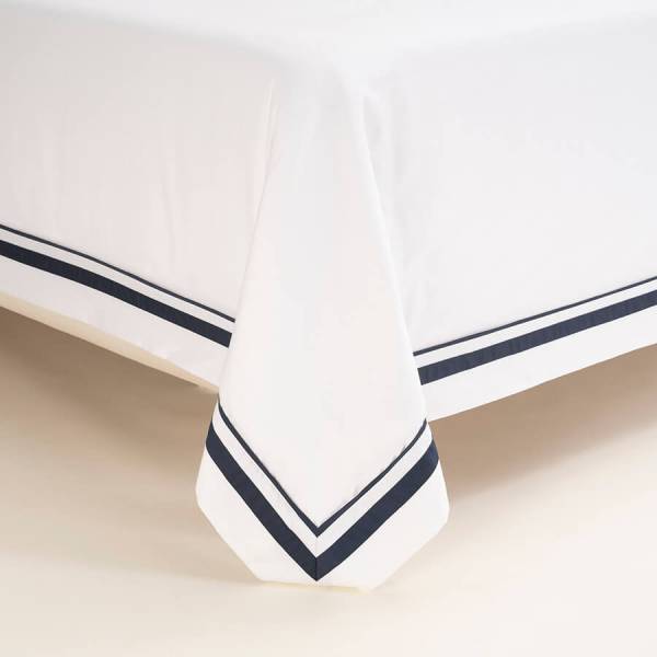 %100 Pamuk Saten Nevresim Seti 240x260 cm Lacivert - Vanessa Serisi - 