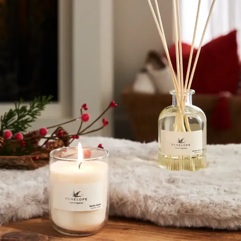 Yılbaşı Vanilla Velvet Kutulu Hediye Seti (Oda Kokusu & Mum) - 