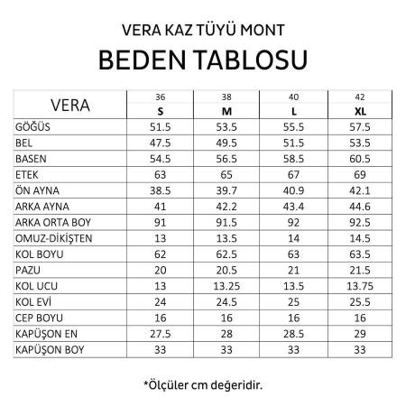 Vera Kadın Kaz Tüyü Mont Bej S - 7