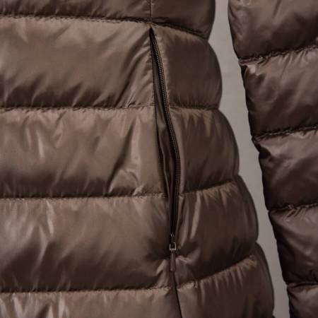 %100 Kaz Tüyü Mont Kahve S - Vera Koleksiyonu - 3