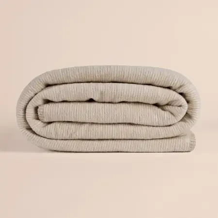 Verso Pamuklu Çift Kişilik Battaniye 200x220 cm - Bej Krem - 1