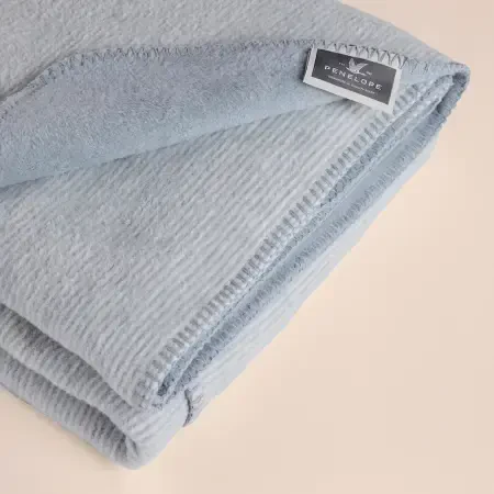 Verso Pamuklu Çift Kişilik Battaniye 200x220 cm - Gri Mavi - 4