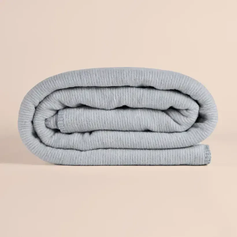 Verso Pamuklu Tek Kişilik Battaniye 150x200 cm - Gri Mavi - PENELOPE