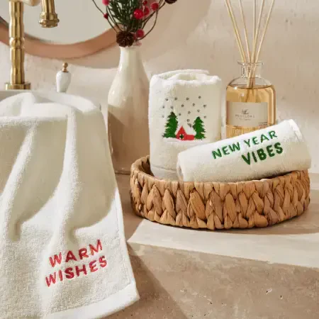 Yılbaşı Temalı %100 Pamuk 3'lü Kutulu Havlu Seti - Wish Box - PENELOPE (1)